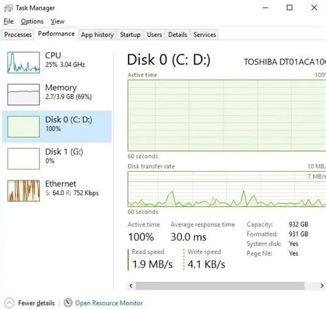 Windows 10 track disk activity